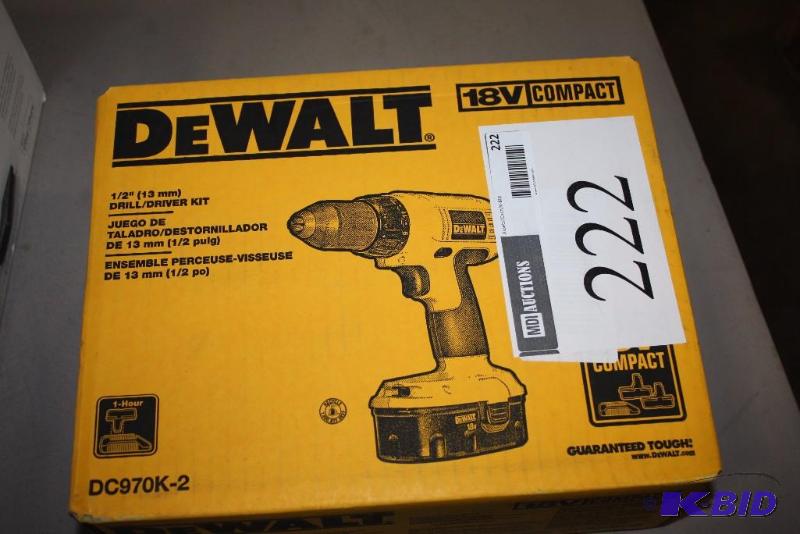 lot 222 image: DeWalt 12 DrillDriver Kit, 18V.