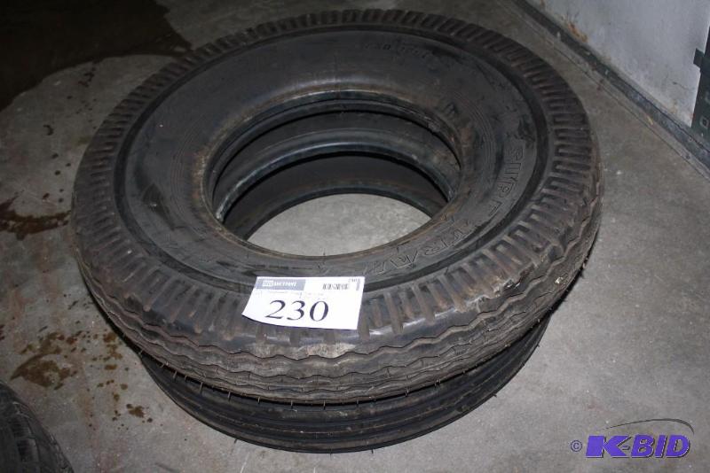 lot 230 image: Lot of (2) Implement Tires Including Good Year and Carlisle (1) 7.5-16 and (1) 7.5-16 LT.