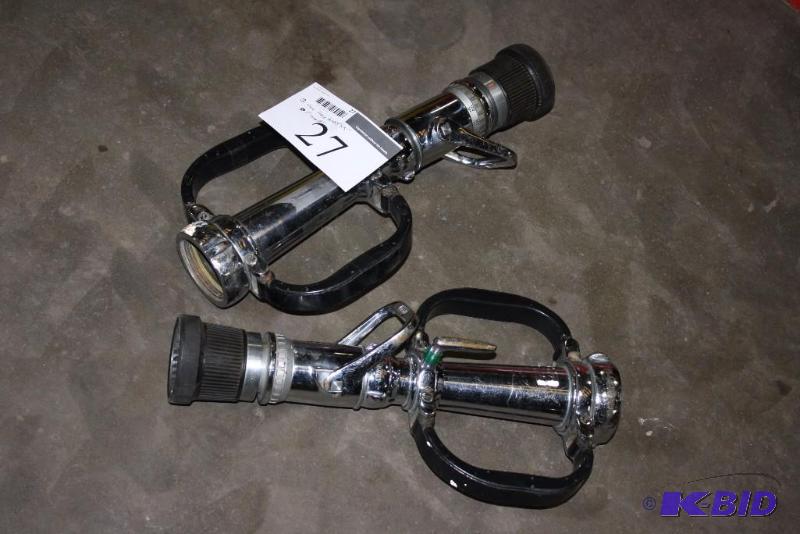 lot 27 image: Lot of (2) Fire Hose Nozzle, Dual Handles, 18 x 15, 3 Connector.