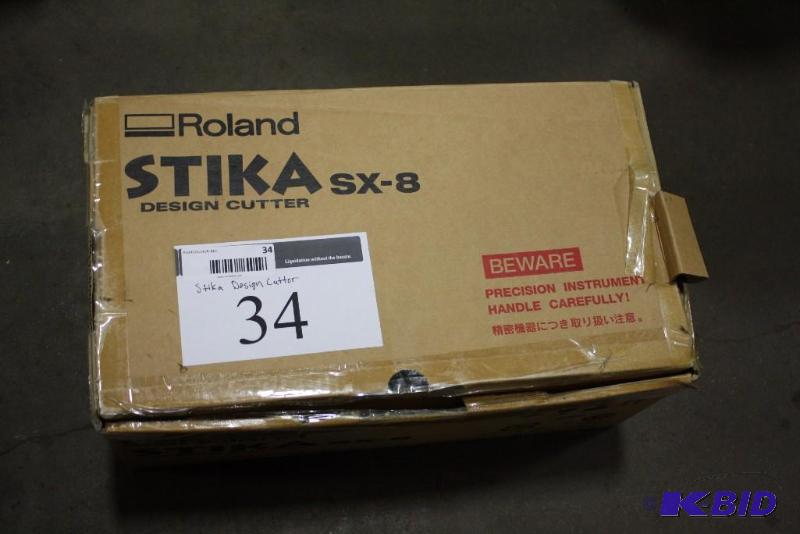 lot 34 image: Stika Design Cutter Roland SX-8 Model wManual.
