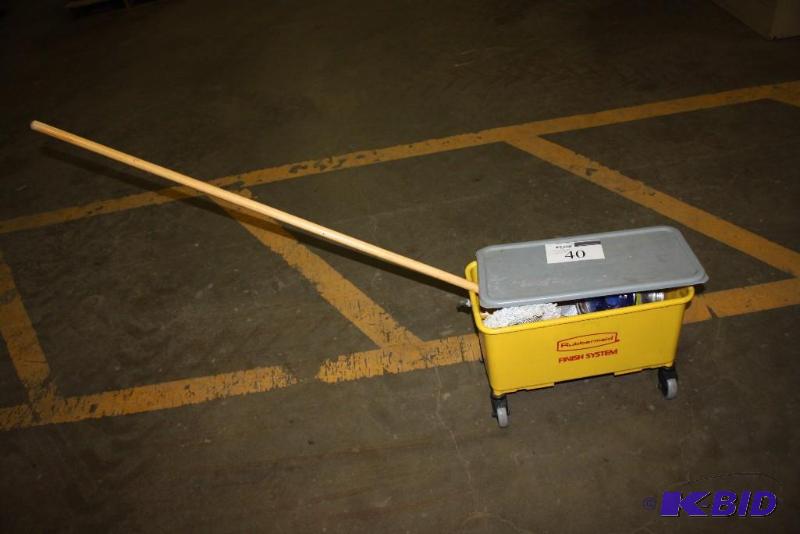 lot 40 image: Mop Bucket Lot Including Mop Bucket wWheels Power Brush Mop Head.