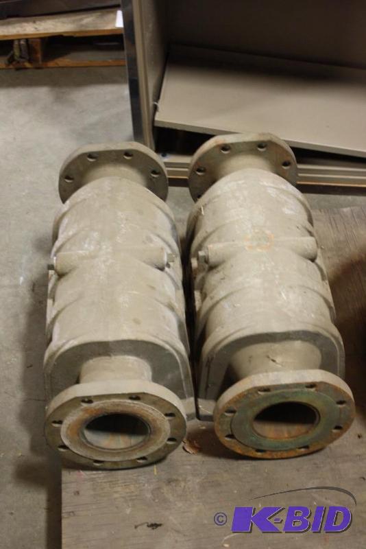 lot 65 image: Lot of (2) Badger Meter Parts wBolt Down Ends Heavy-Duty Industrial #4 24 x 10 x 10.