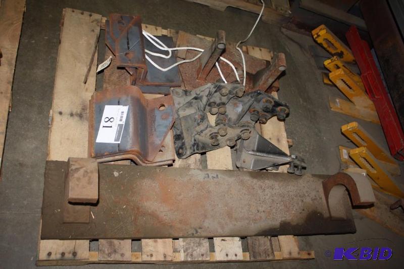 lot 81 image: Pallet Lot of Miscellaneous iron Brackets.