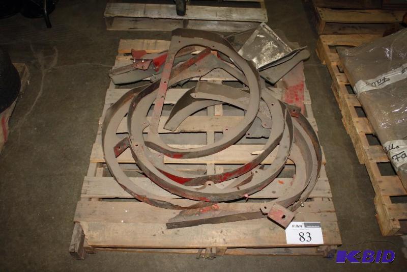 lot 83 image: Pallet Lot of Mower Parts Including Mower Blades And More.