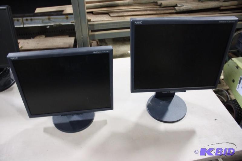 lot 95 image: Lot of (2) NEC 17 Computer Monitors Models LCD175VX Adjustable Stand.