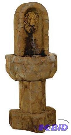 lot 12 image: HENRI STUDIOS Stone Lion Head fountain- hab c...