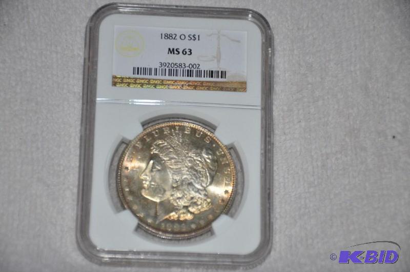 lot 29 image: 1882 O Morgan Silver Dollar Graded by NGC MS ...