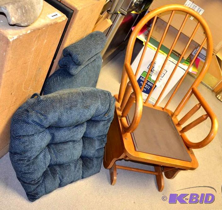 lot 66 image: Best Chairs Swivel Glide Rocker Deep Sea Blue...