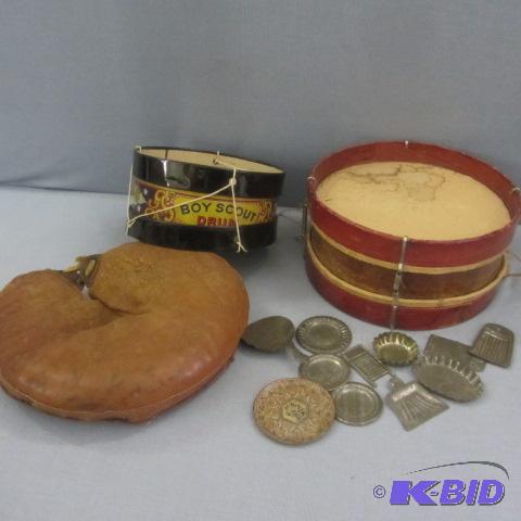 Vintage Tin Drums, Baseball Mitt