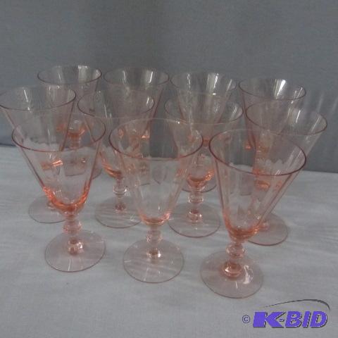 Pink Depression Glass Sherbets