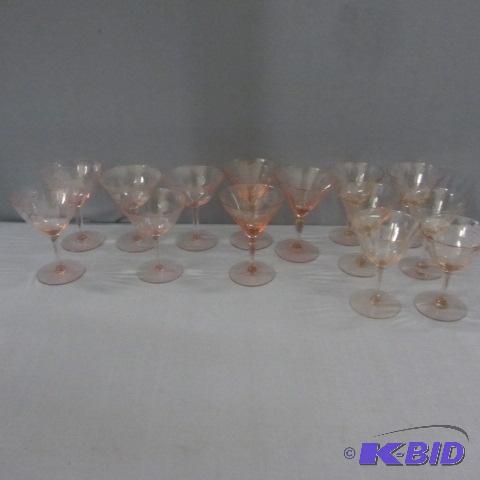 Pink Depression Stemware