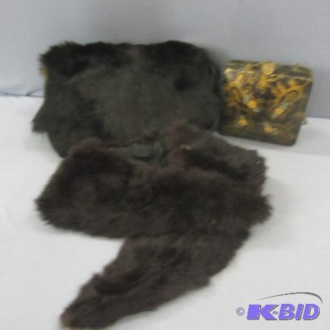 Fur Muff, Collar Vintage Clutch
