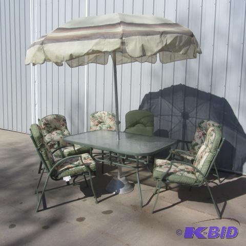 Glass Patio Table, Chairs