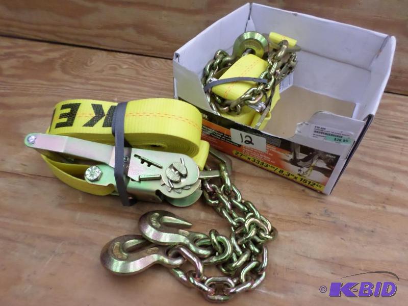 (2) New Keeper 27ft 3333# Ratchet Straps...