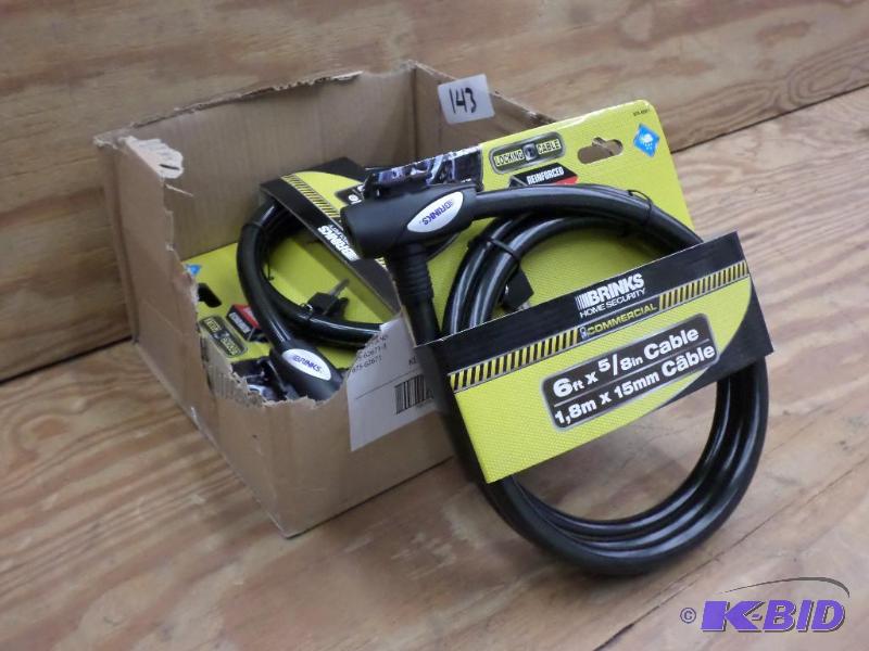 (3) New Brinks 58&quotx6ft Lock Cables...