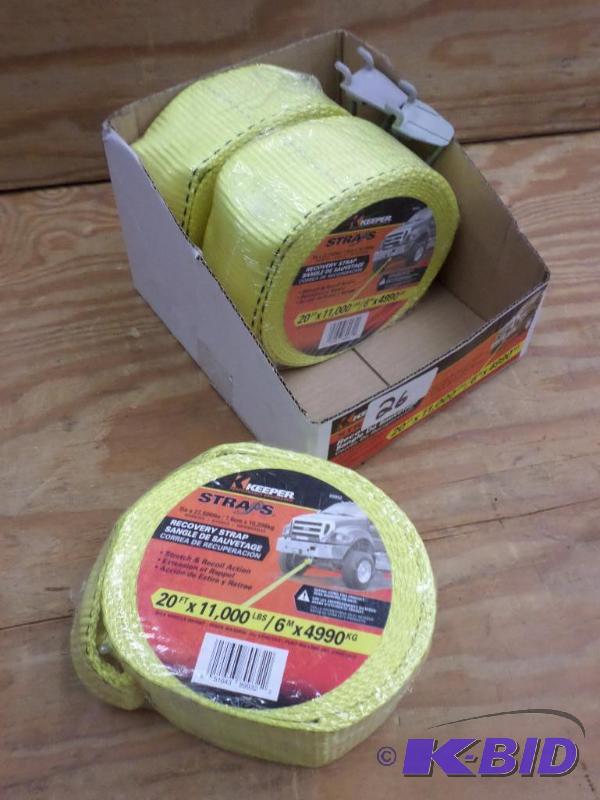 (3) New Keeper 20ft 11000# Recovery Straps...