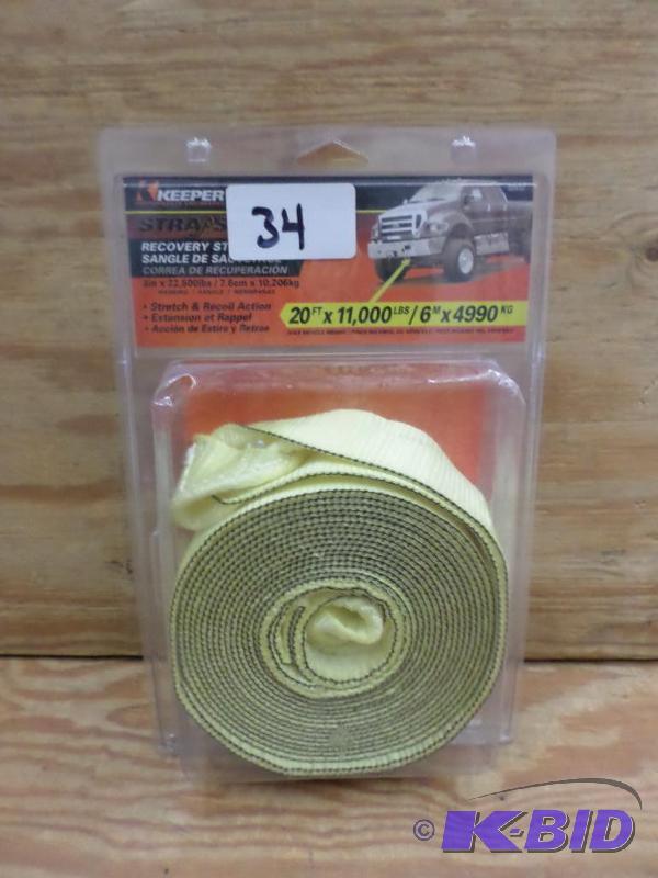 (1) New Keeper 20ft 11000# Recovery Strap...