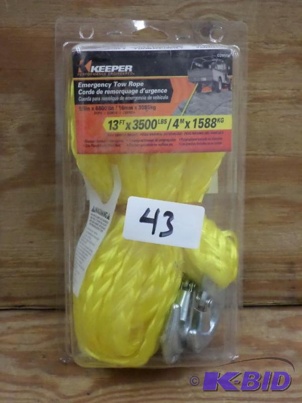 (1) New Keeper 13ft 3500# Tow Rope...