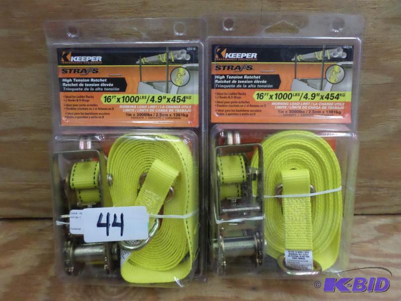 (2) New Keeper 16ft 1000# Ratchet Straps...