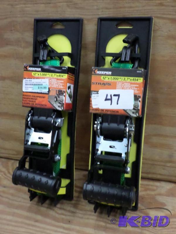 (2) New Keeper 12ft 1000# Ratchet Straps...