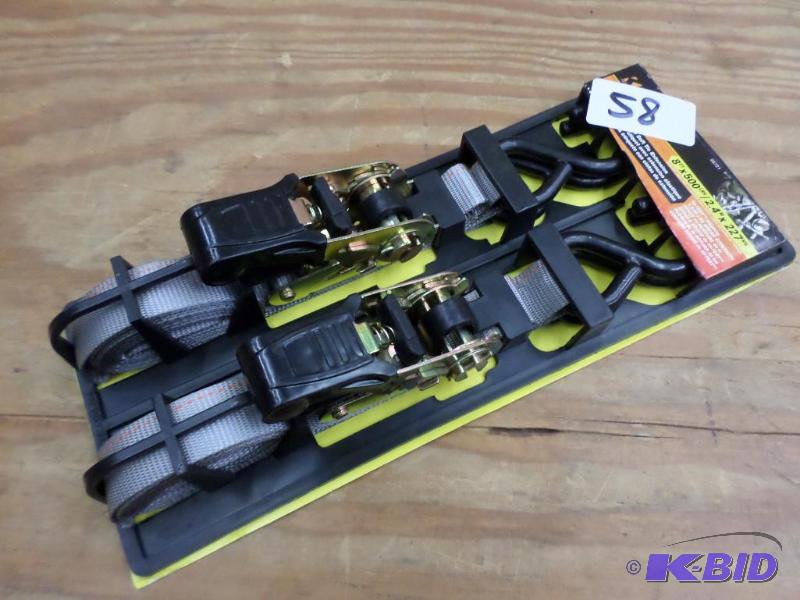(2) New Keeper 8ft 500# Ratchet Straps...