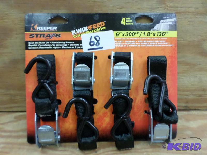 (4) New Keeper 6ft 300# Straps...