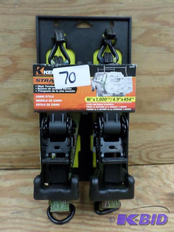 (2) New Keeper 16ft 1000# Ratchet Straps...