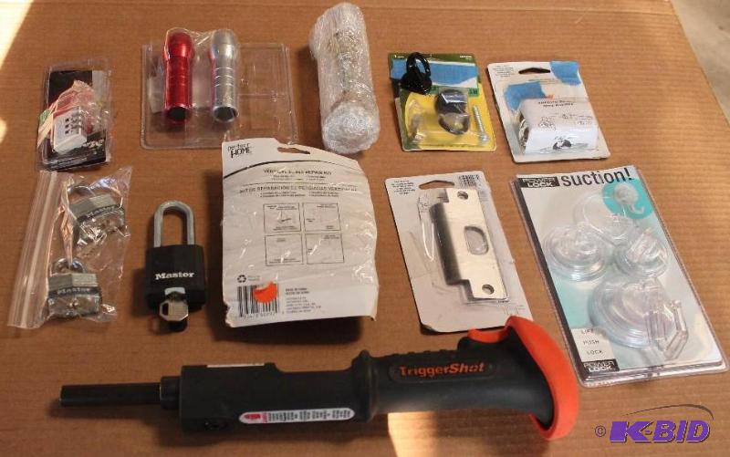 11 Item Lot Power Fastener, Master Locks, Vertical Blind Repair and More