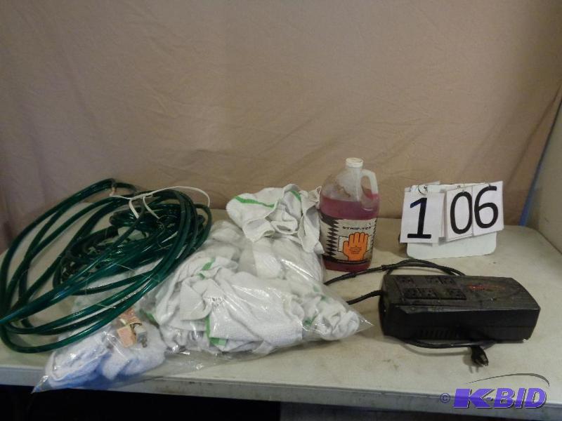 lot 106 image: Cleaner and Degreaser, Rags, Rope Light, and ...