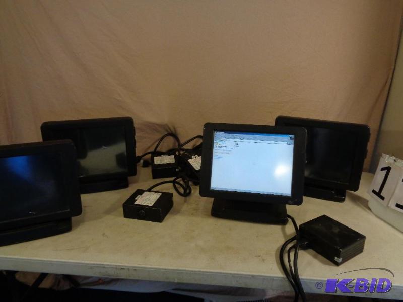 lot 114 image: 4 POS TouchPOS Screen Monitors Model H-700-1S...