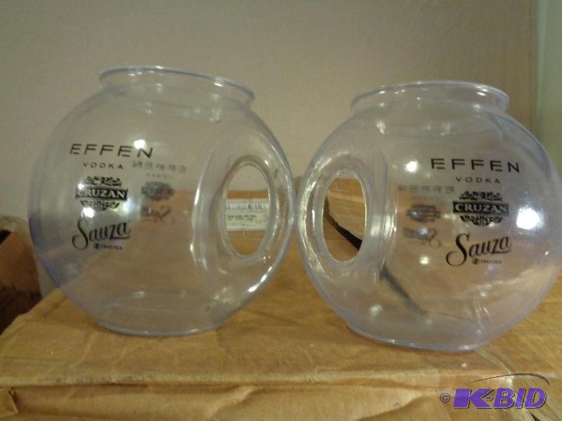 lot 131 image: 2 Large Boxes Full of Plastic Alcohol Adverti...