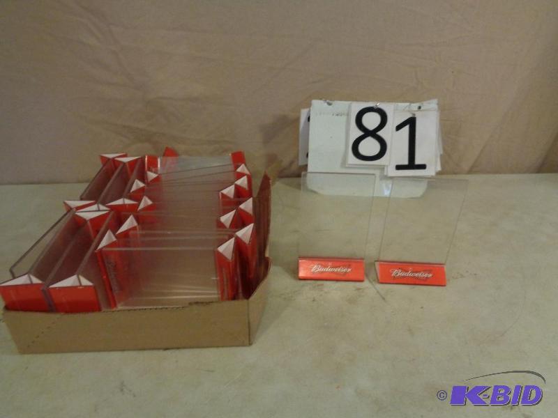 lot 81 image: Approximately 24 Budweiser Table TentsMenu H...