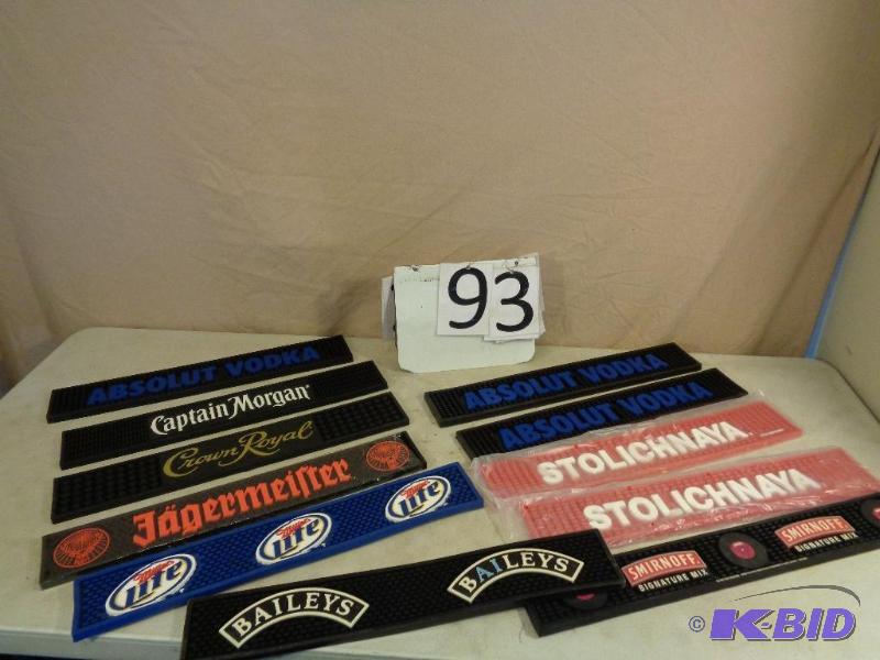 lot 93 image: 11 Assorted Bar Mats. Some new....