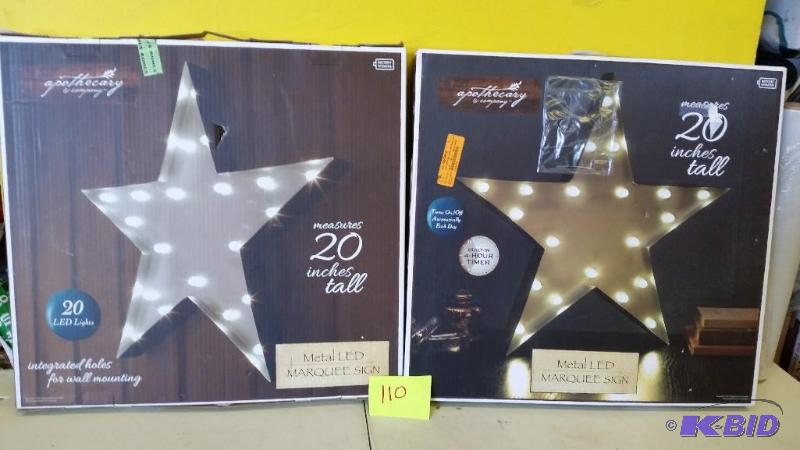 lot 110 image: Metal LED Marquee Sign