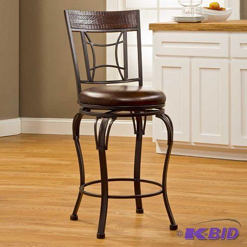 lot 123 image: Lot of 2 Hillsdale Furniture Portland Swivel Counter Stool