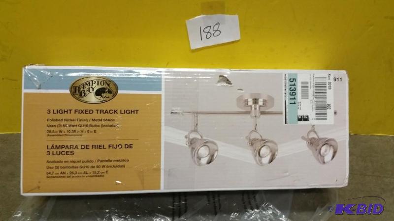lot 188 image: Hampton Bay 3 light fixed track light