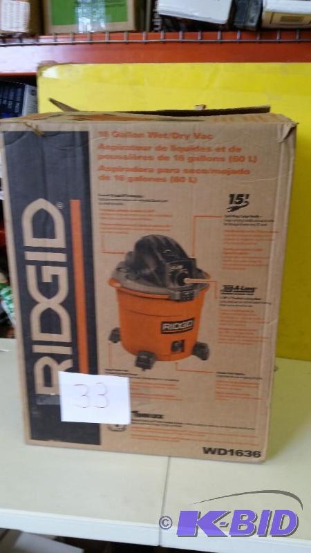 lot 33 image: Ridgid WetDry Vac