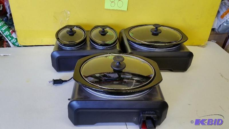 lot 80 image: Lot of 4 crock pots
