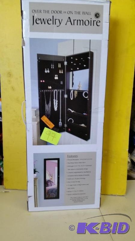 lot 97 image: Over The Door Jewelry Armoire