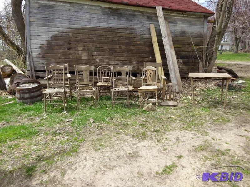 12 Antigue chairs & table