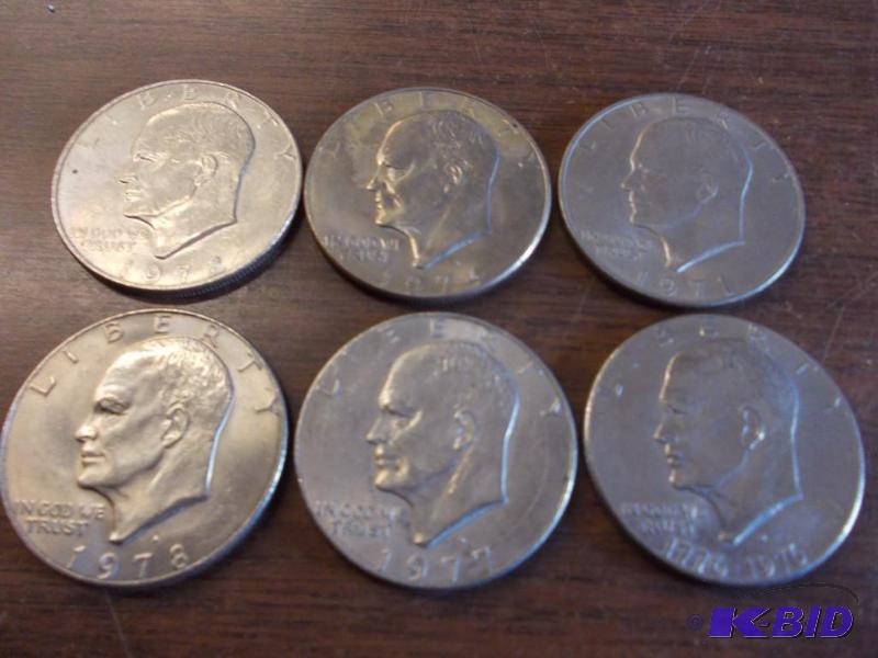 6-Ike Dollars All With Different Dates...