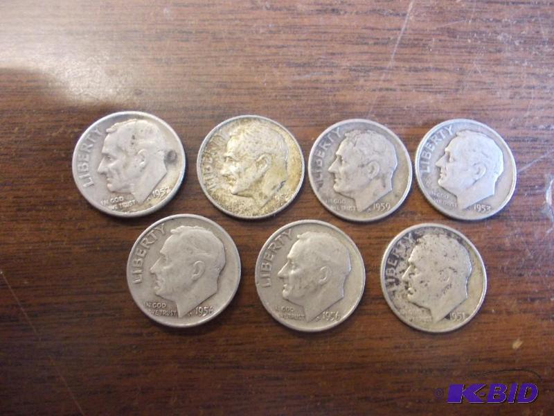 7-Roosevelt Silver Dimes...