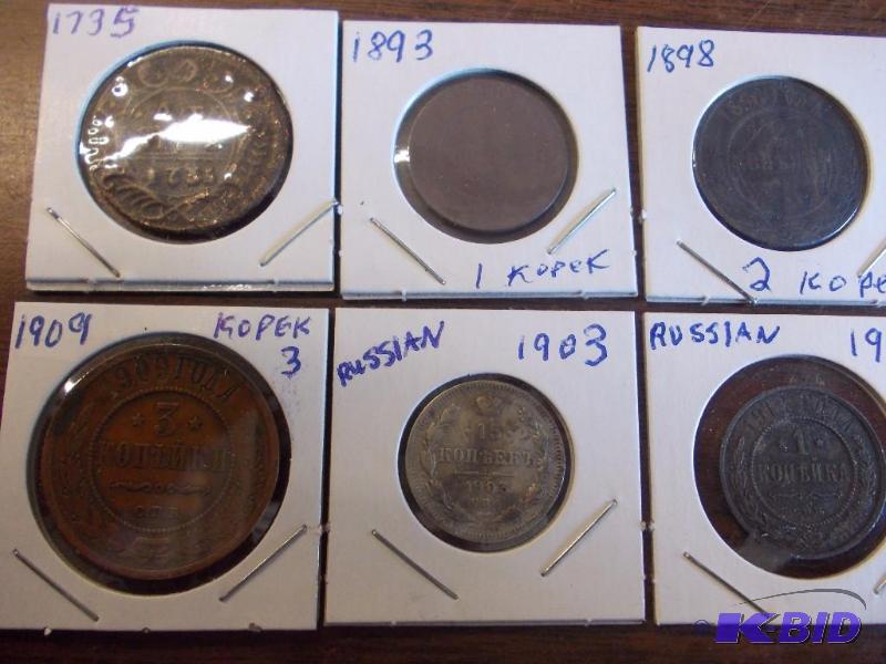 6 Russian Coins 1735-1912 (Fun Set)...