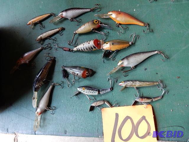 lot 100 image: Fishing Lures as pictured
