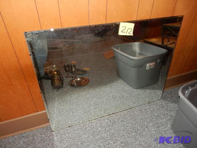 lot 212 image: Wall Mirror with Beveled Edge