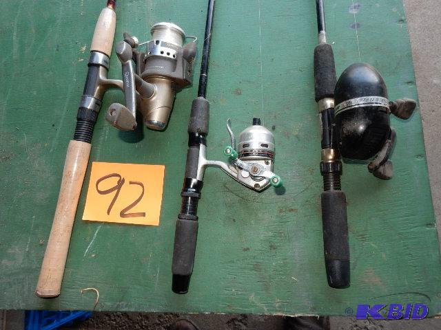 lot 92 image: 3 Fishing Rods and Reels