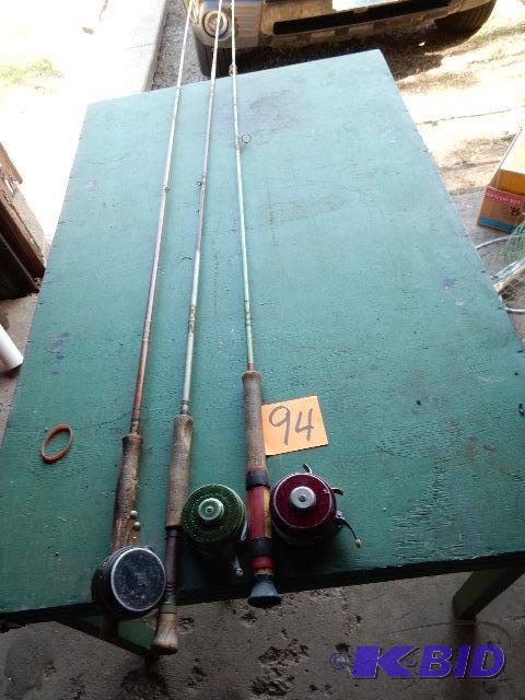 lot 94 image: 3 Fly Fishing Rods and Reels