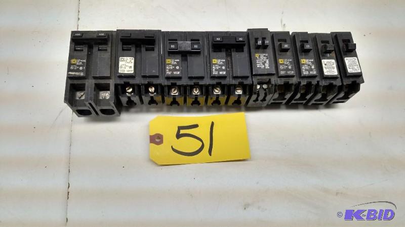 (9) Asstd Square D Breakers...