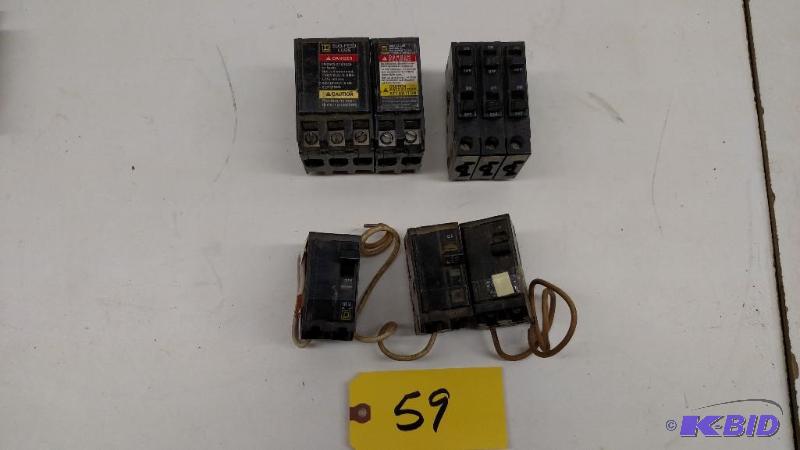 (8) Asstd Square D Breakers &amp Lugs...
