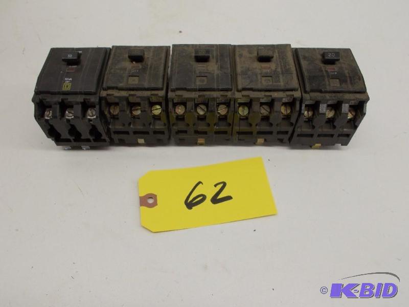 (5) Asstd Square D Breakers...